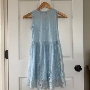 CRB Girls Lace Baby Blue Dress